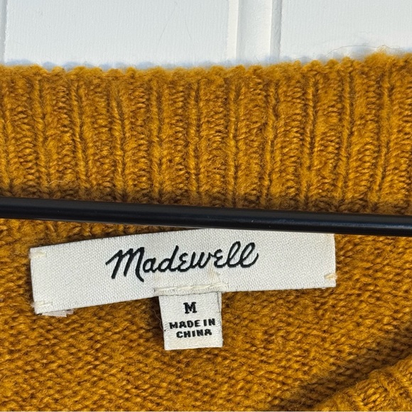 Madewell Golden Wool Boat Neck Tier-Sleeve Pullover Sweater Women’s Size Medium - Picture 7 of 11